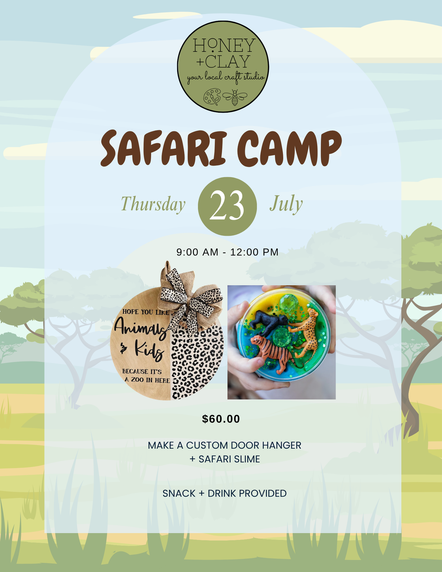 Thursday Safari Art Camp 7/23/2026 @ 9:00AM