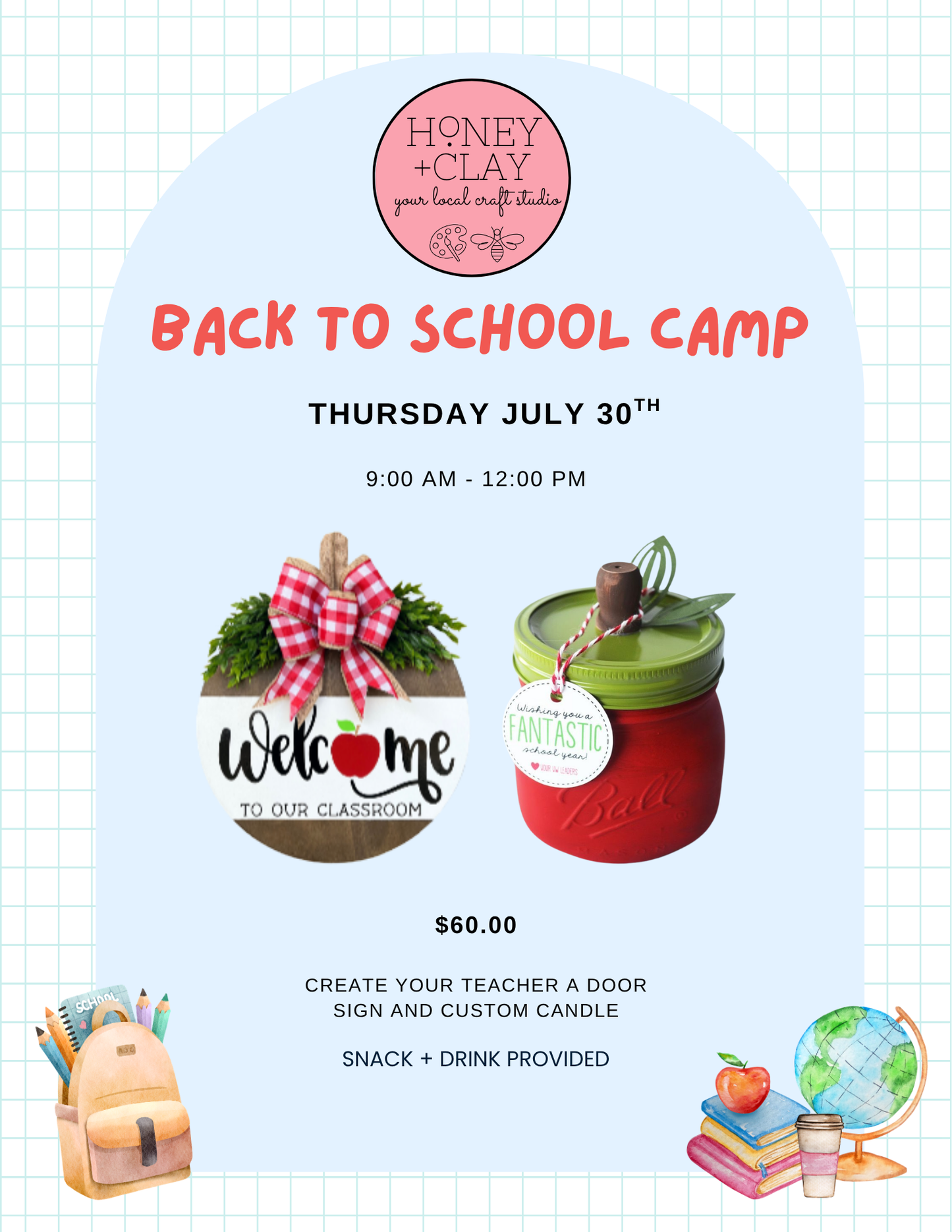 Thursday Back to School Art Camp 7/30/2026 @ 9:00AM