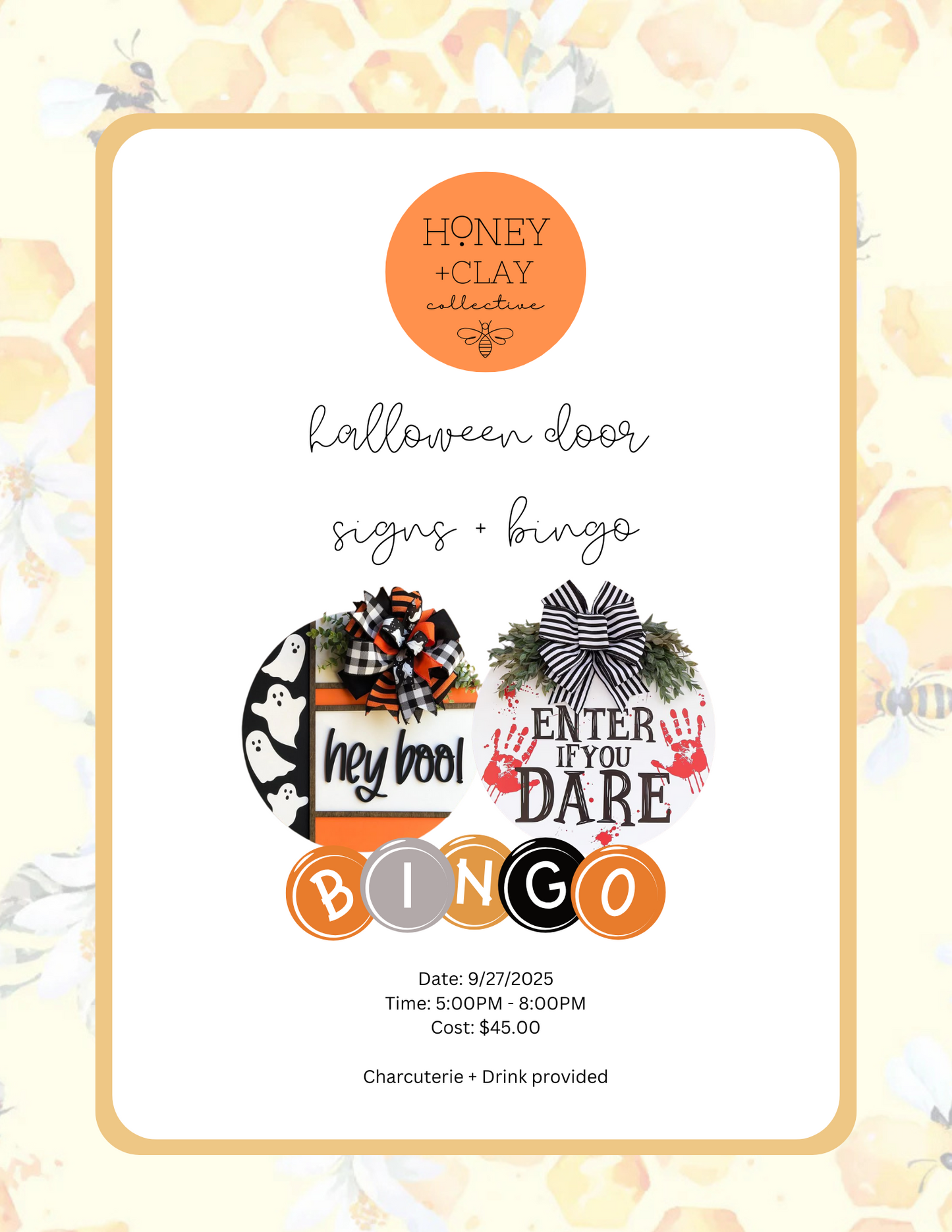 Saturday Halloween Door Hangers + Bingo 9/27/2025 @ 5:00PM
