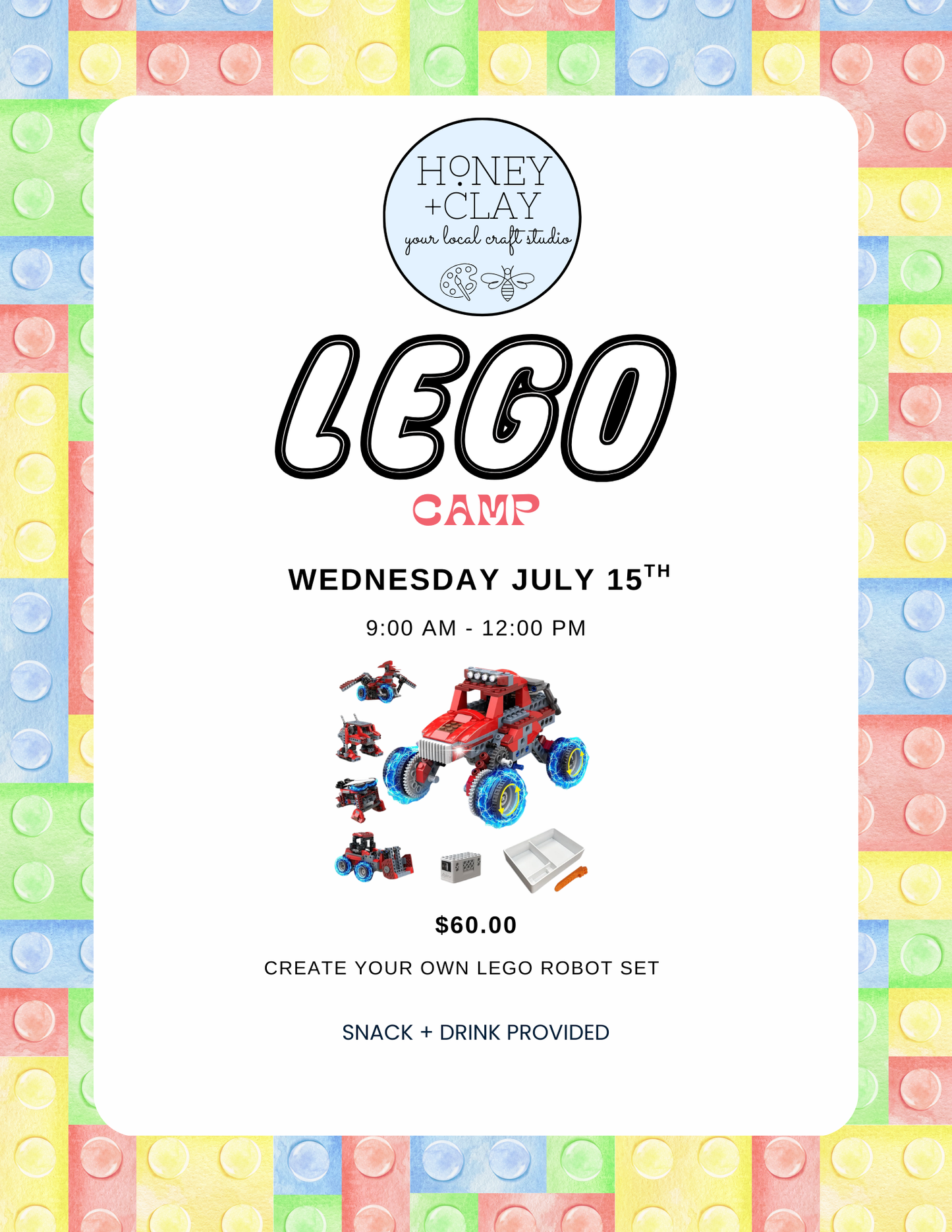 Wednesday Lego Art Camp 7/15/2026 @ 9:00 AM