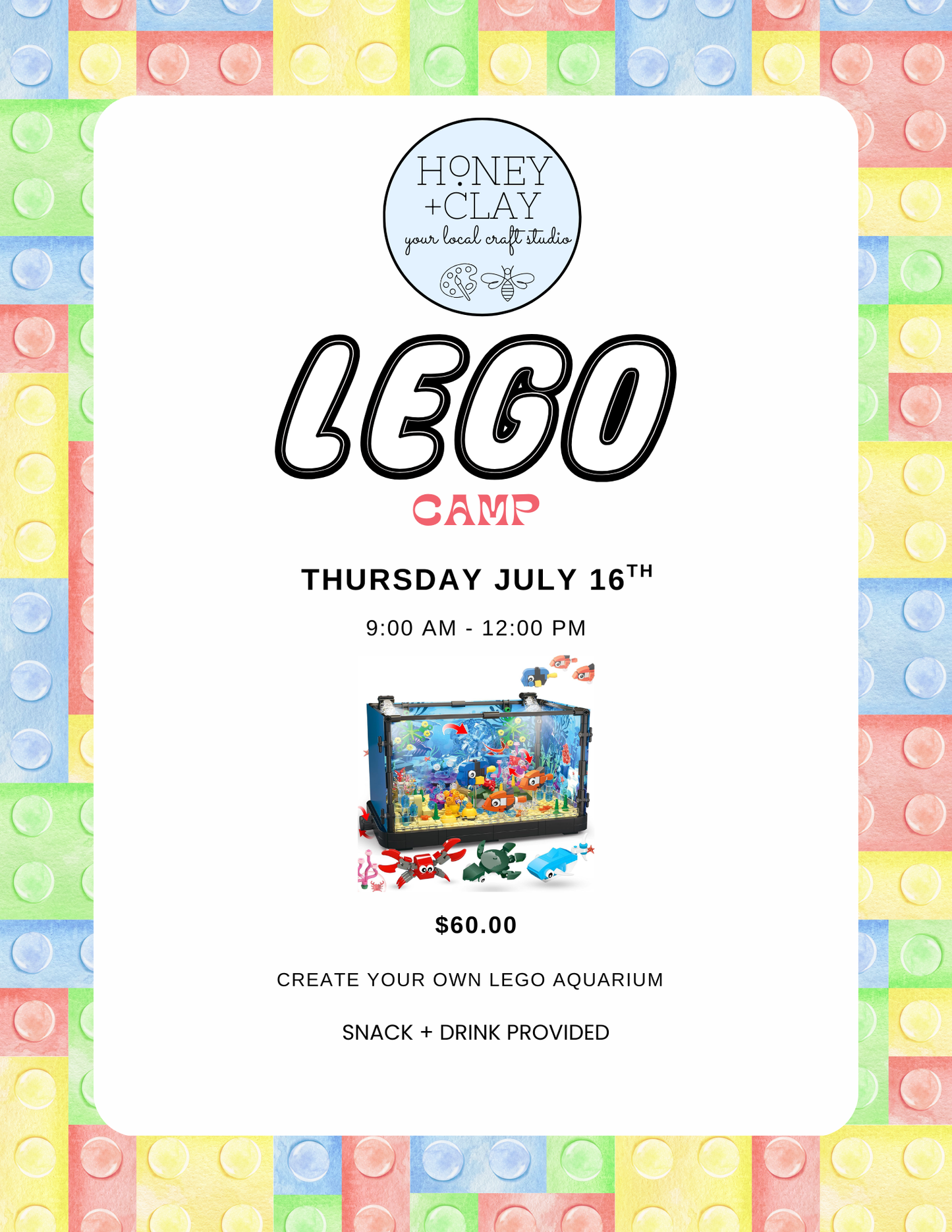 Thursday Lego Art Camp 7/16/2026 @ 9:00 AM