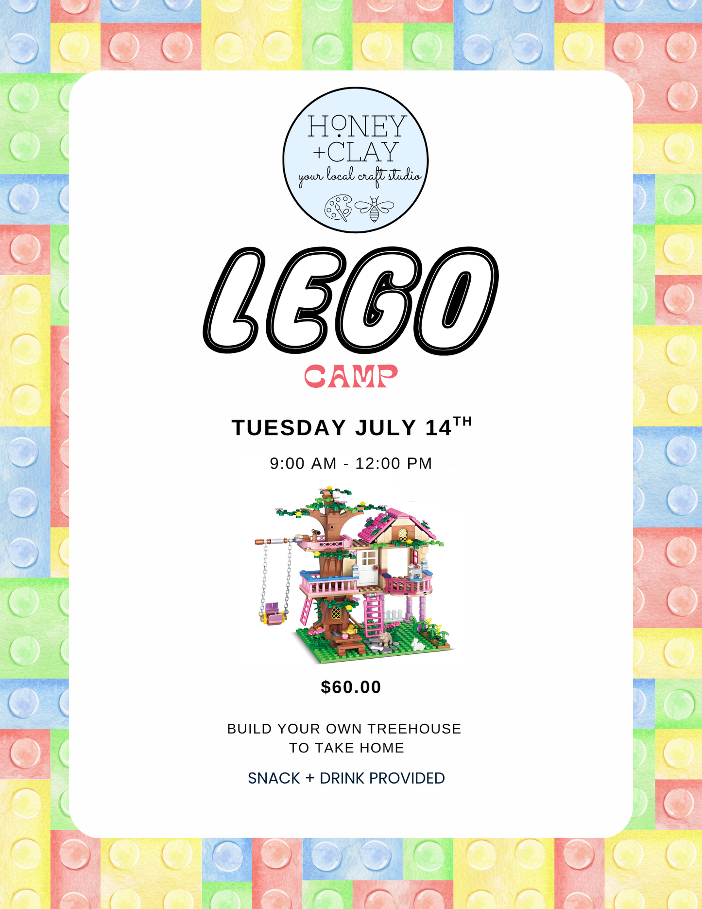 Tuesday Lego Art Camp 7/14/2026 @ 9:00 AM