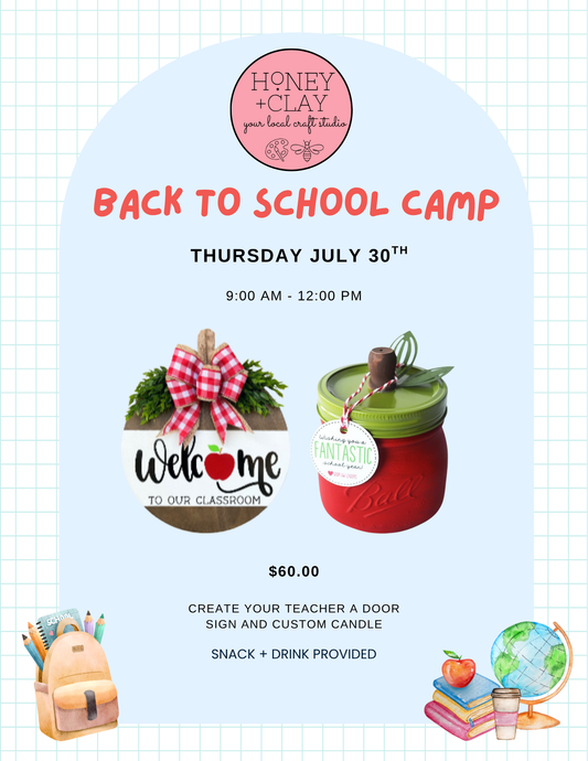 Thursday Back to School Art Camp 7/30/2026 @ 9:00AM