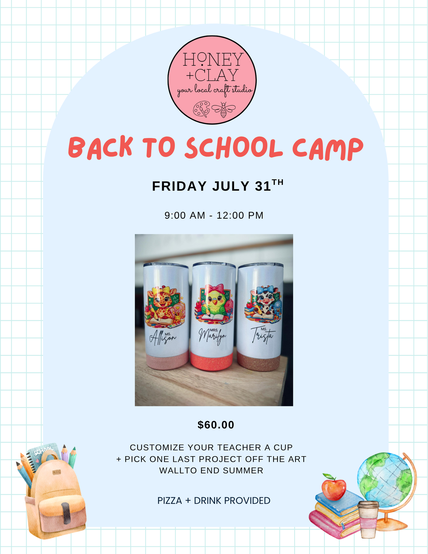 Friday Back to School Art Camp 7/31/2026 @ 9:00AM